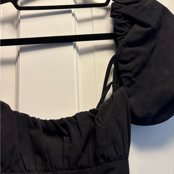 Zara Black and White Puff Sleeve Sundress - Picture 4 of 6